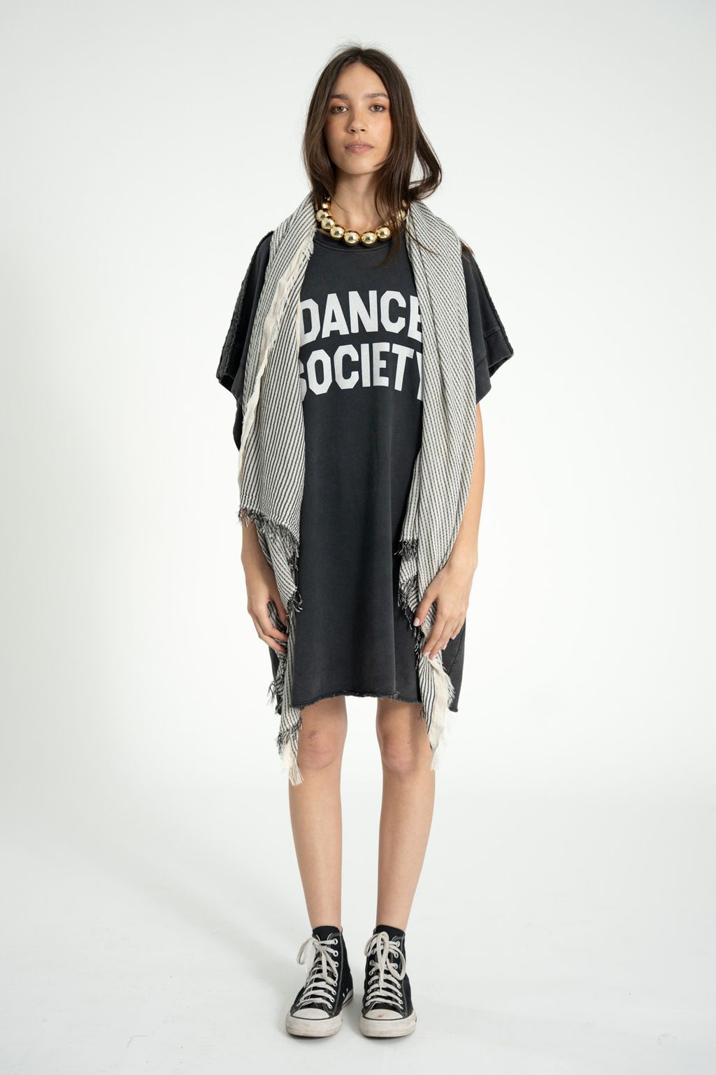 Robe T shirt noir délavé