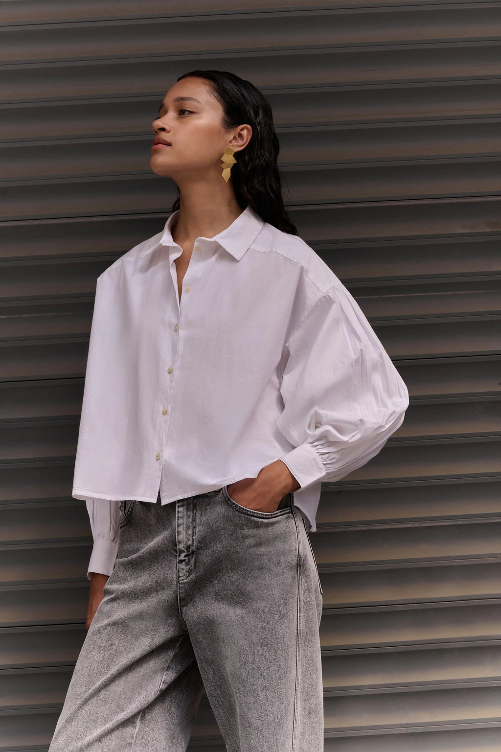 Chemise SARAH SHORT BLOUSE blanche