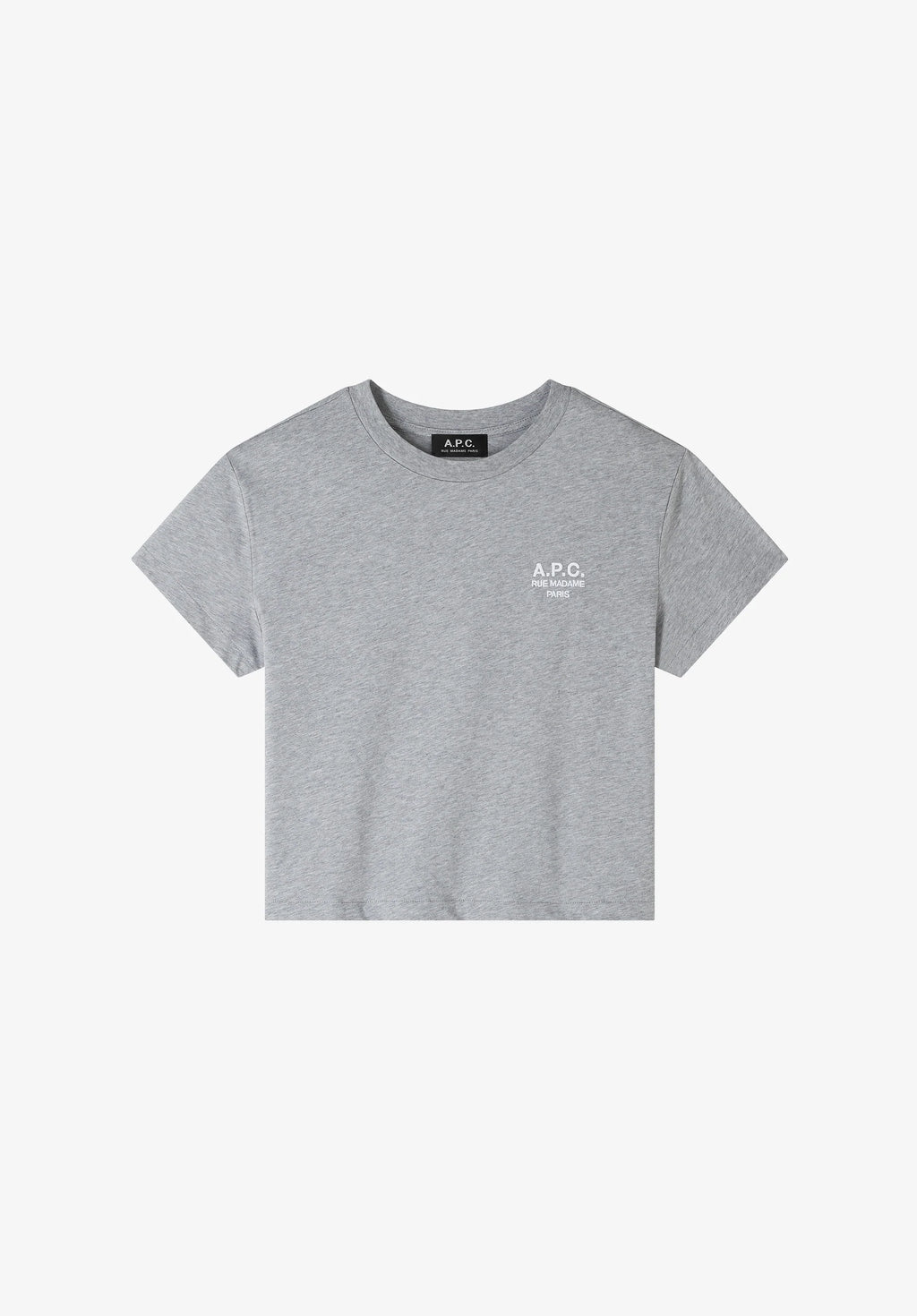 T-shirt BOXY RUE MADAME gris chiné/blanc