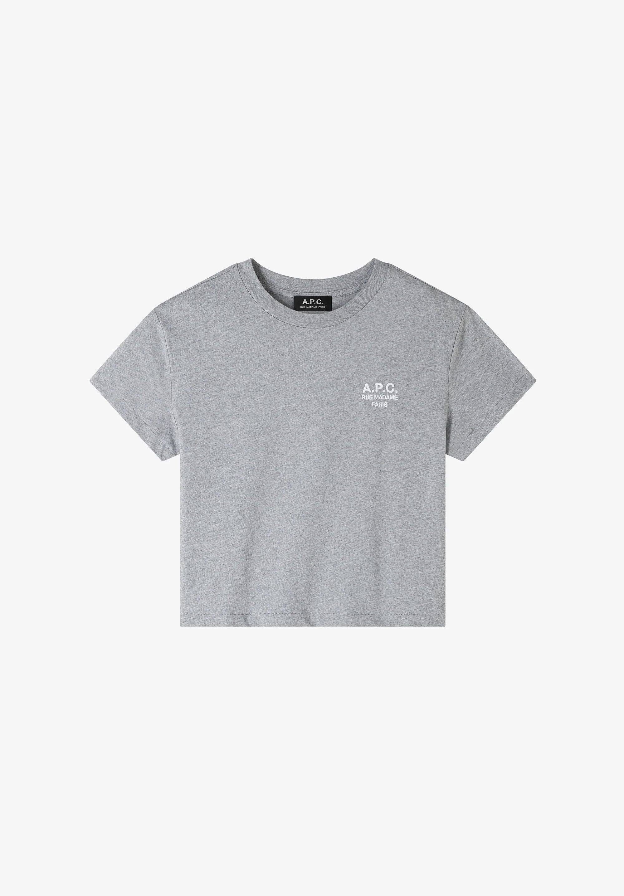 T-shirt BOXY RUE MADAME gris chiné/blanc