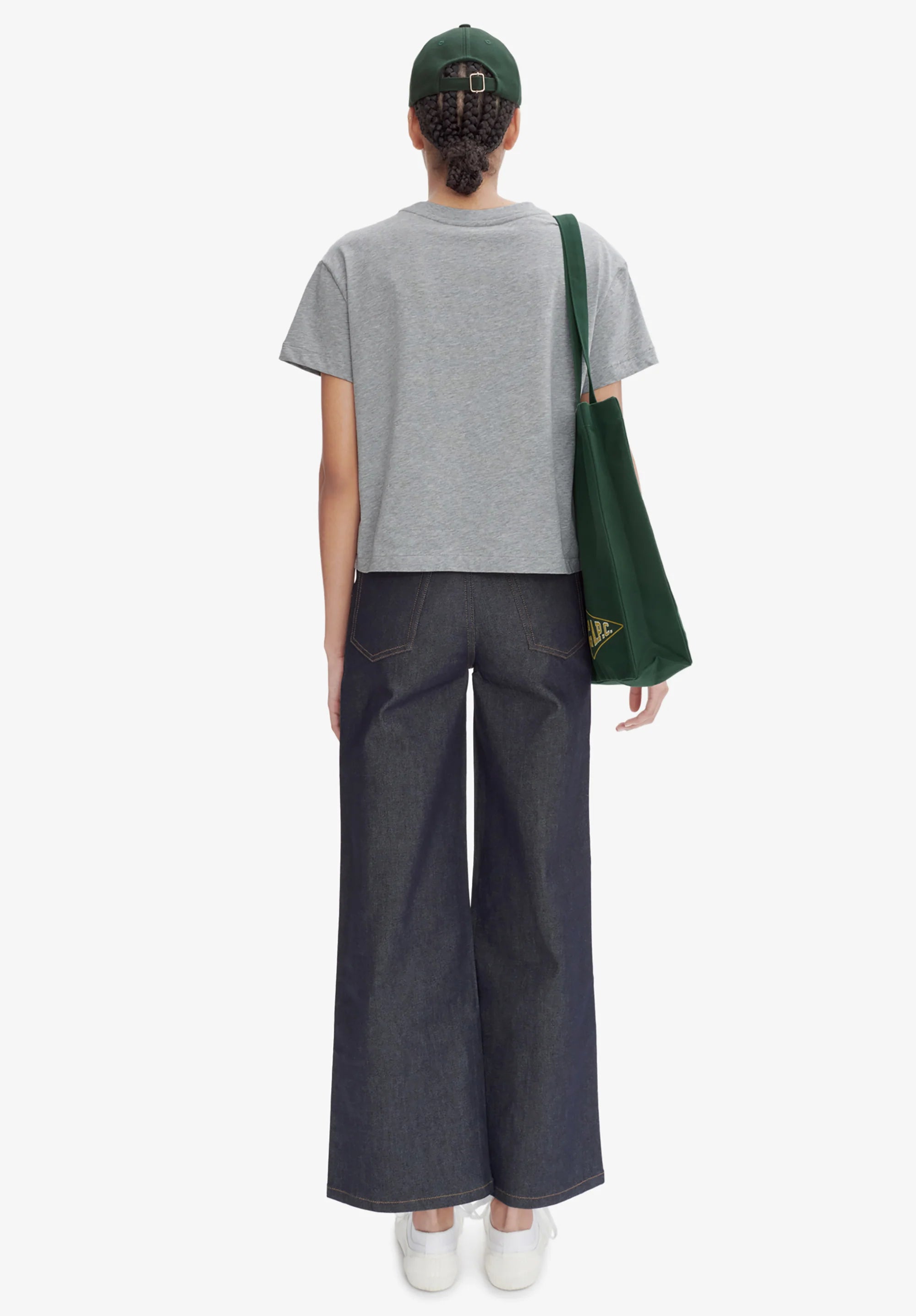 T-shirt BOXY RUE MADAME gris chiné/blanc
