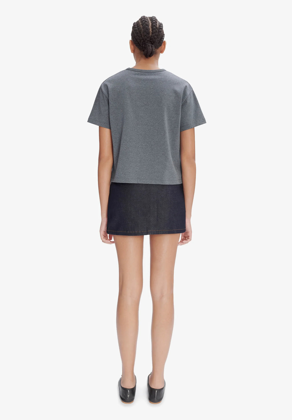 T-shirt BOXY PETIT VPC anthracitechiné/blanc