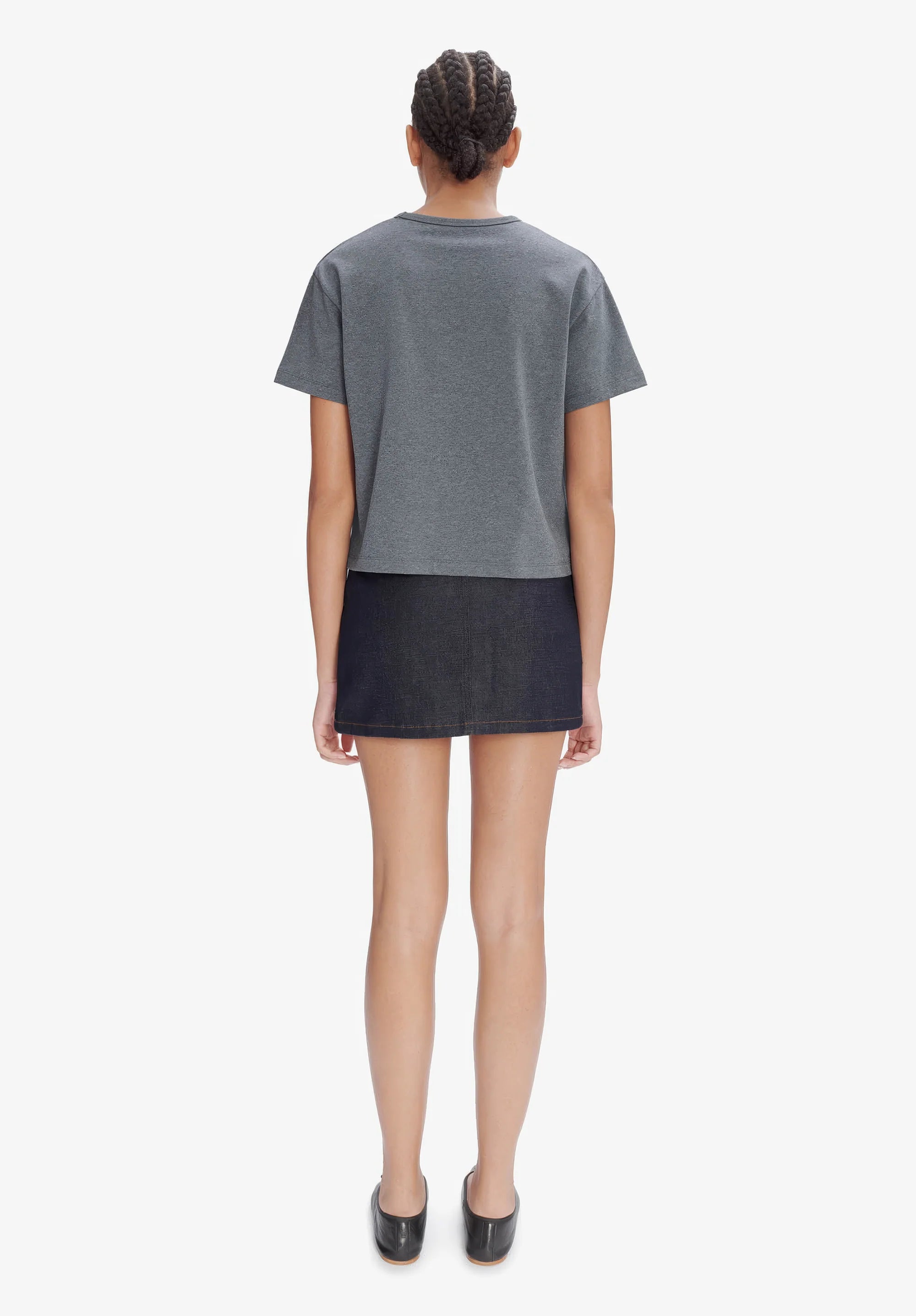 T-shirt BOXY PETIT VPC anthracitechiné/blanc