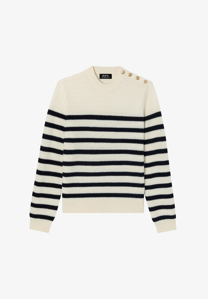 Pull LEA écru/drak navy