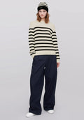 Pull LEA écru/drak navy