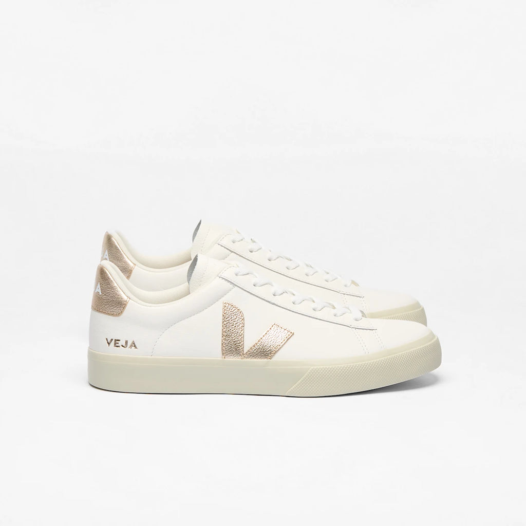 Baskets VEJA CAMPO LEATHER WHITE PLATINE