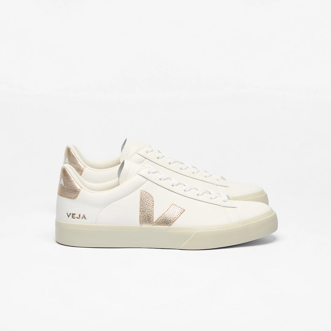Baskets VEJA CAMPO LEATHER WHITE PLATINE