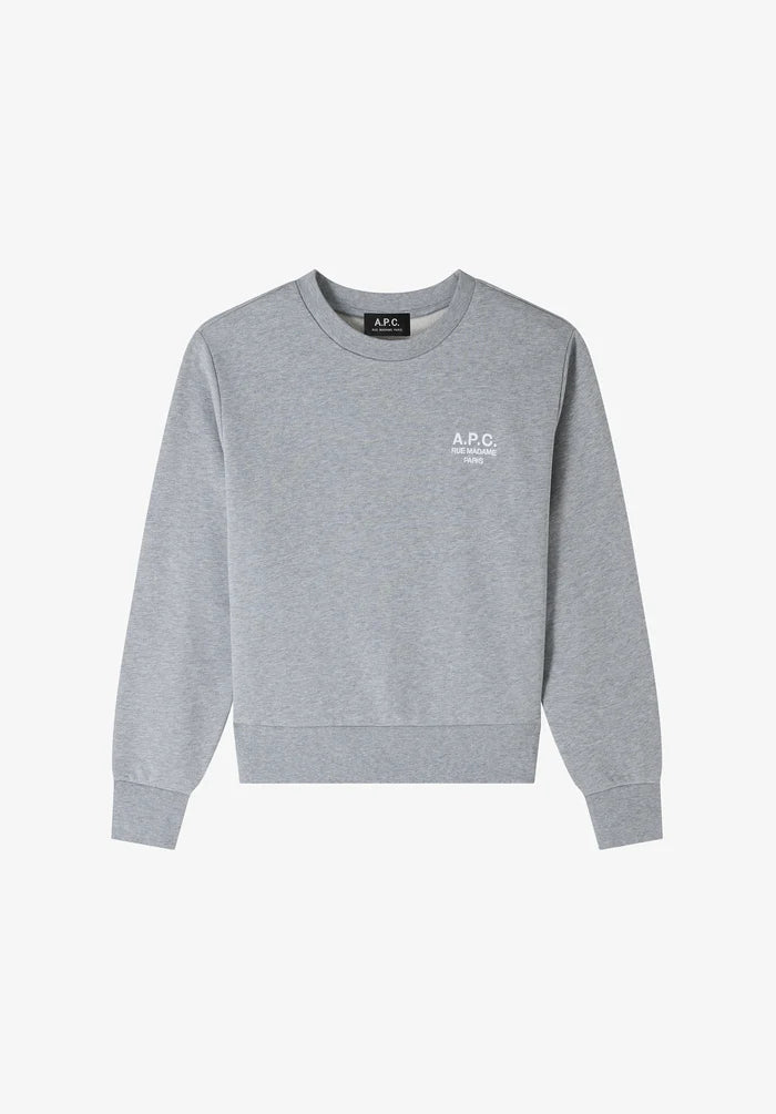 Sweat BOXY RUE MADAME gris chiné/blanc