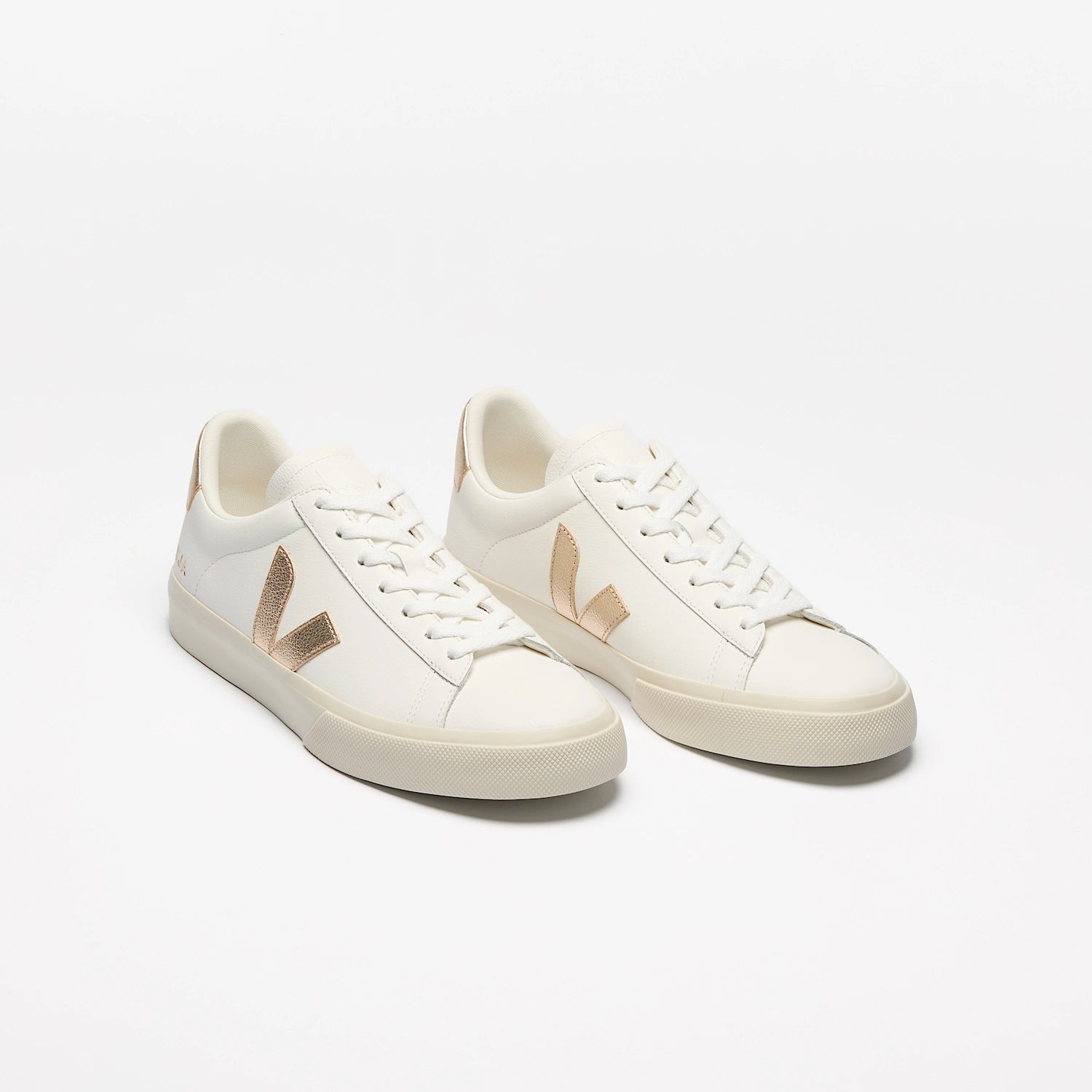 Baskets VEJA CAMPO LEATHER WHITE PLATINE
