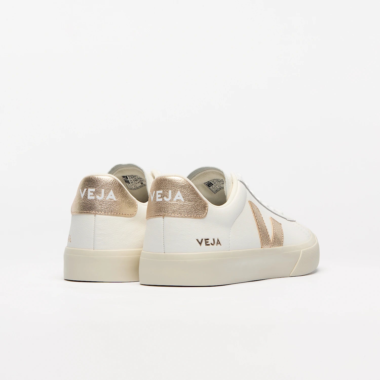 Baskets VEJA CAMPO LEATHER WHITE PLATINE