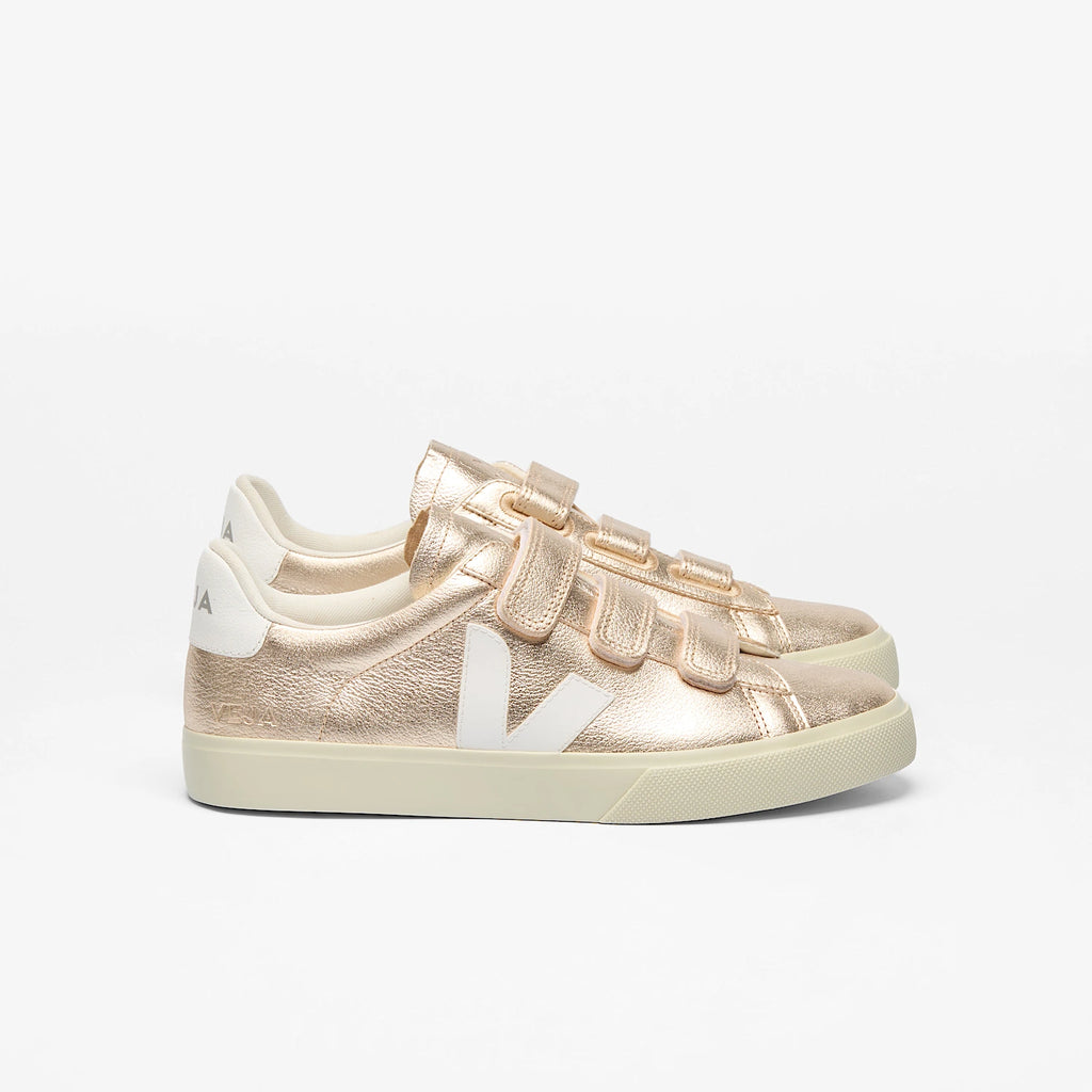 Baskets VEJA RECIFE LEATHER PLATINE WHITE