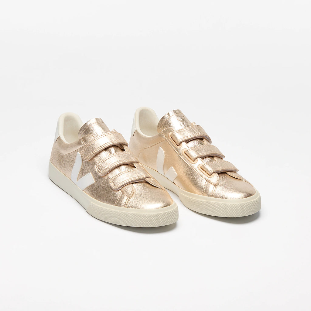 Baskets VEJA RECIFE LEATHER PLATINE WHITE