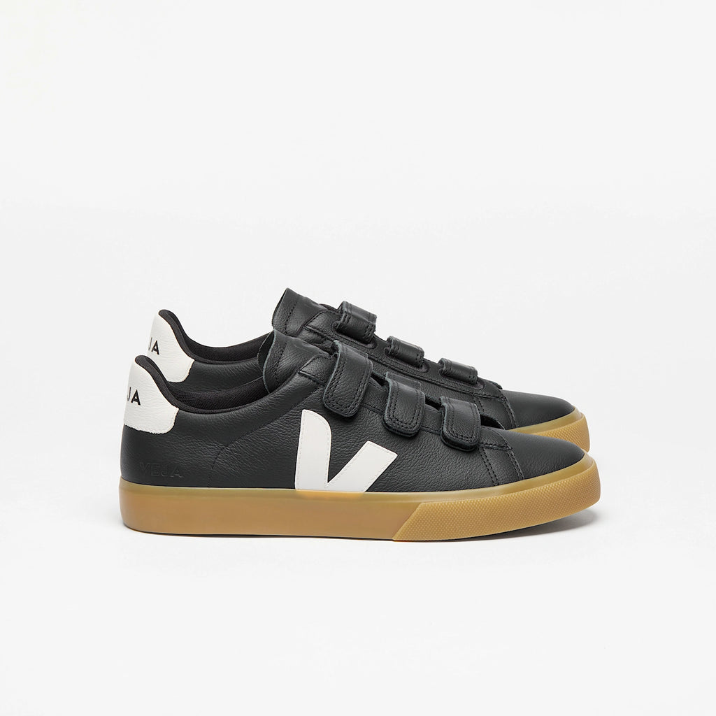 Baskets VEJA RECIFE LEATHER BLACK WHITE