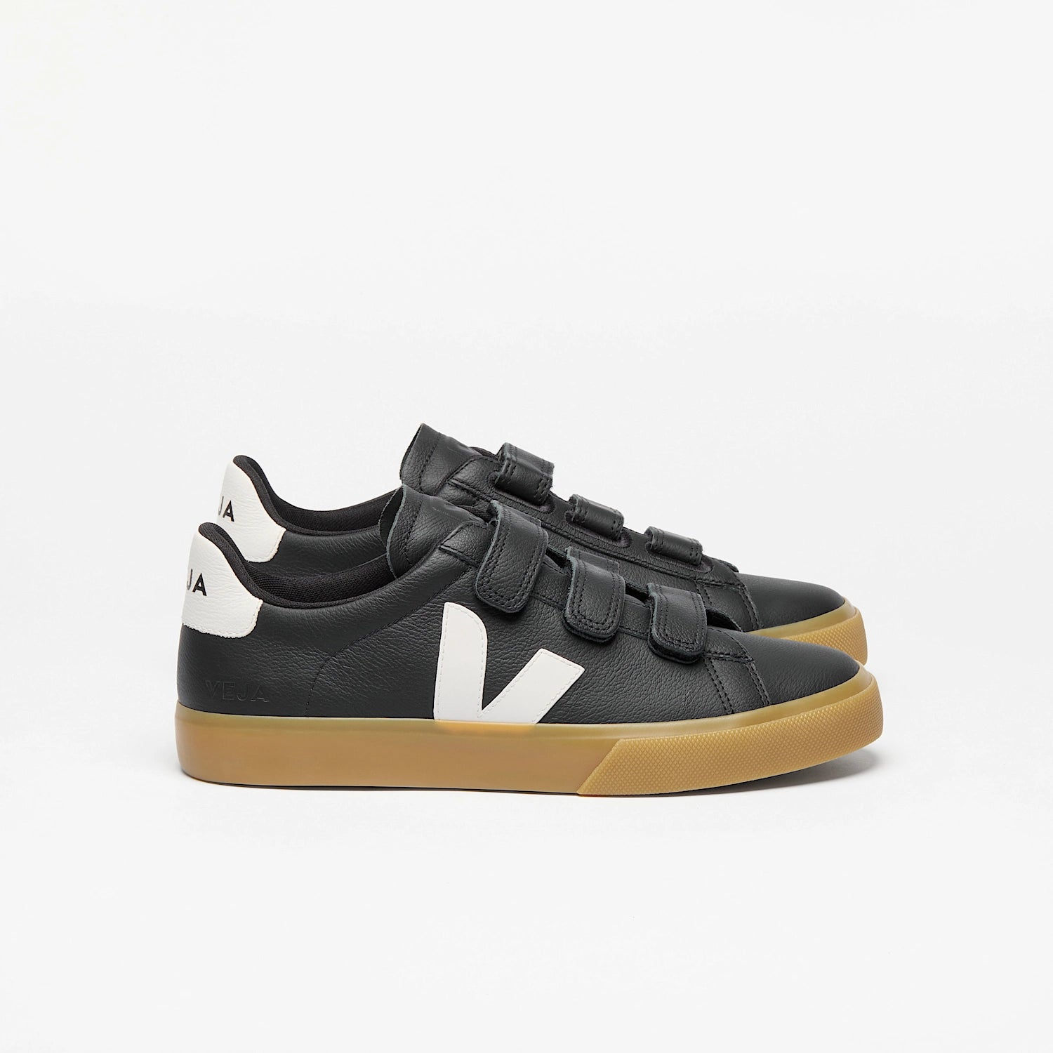 Baskets VEJA RECIFE LEATHER BLACK WHITE