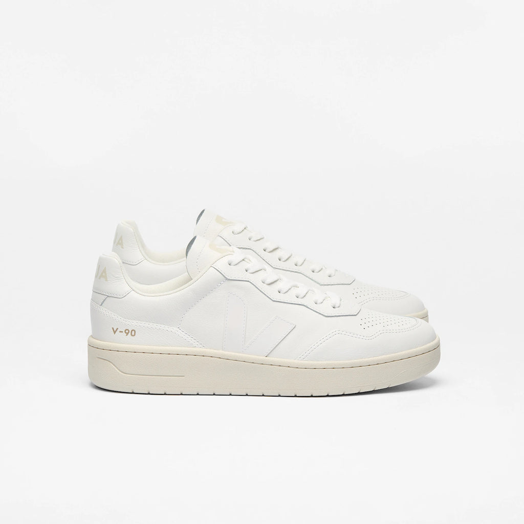 Baskets VEJA V-90 LEATHER WHITE