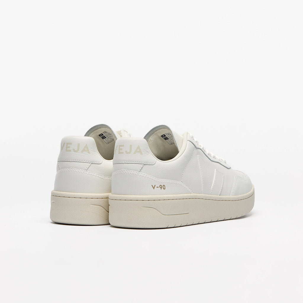 Baskets VEJA V-90 LEATHER WHITE